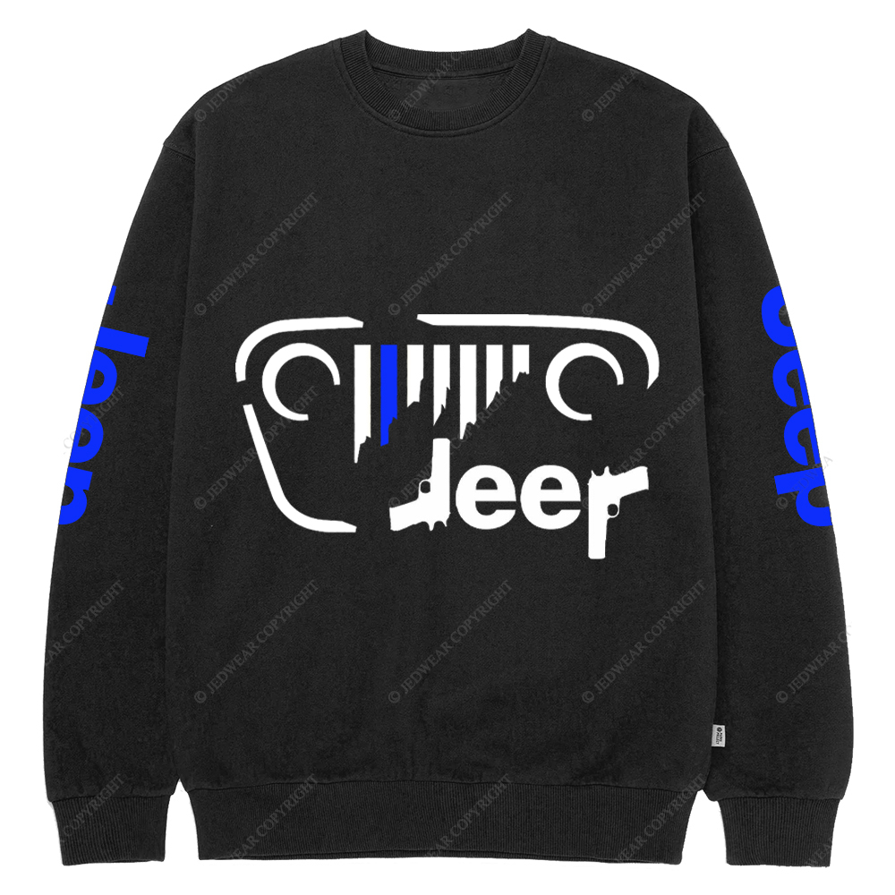 Police Cordon Gun The Blue Line Jp Crew Neck Sweatshirt
