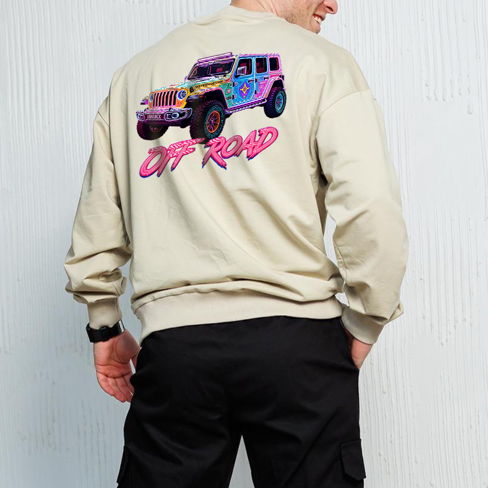 Colorful Neon Lines Jp Crew Neck Sweatshirt
