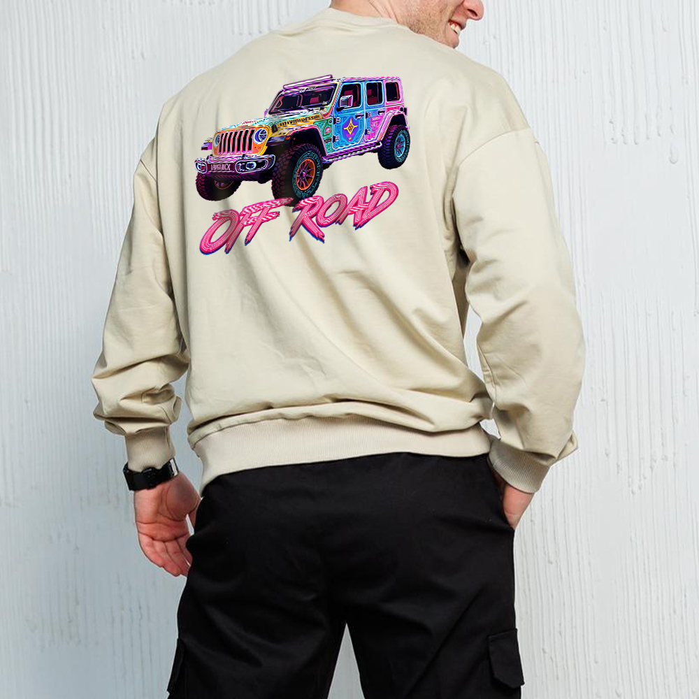 Colorful Neon Lines Jp Crew Neck Sweatshirt