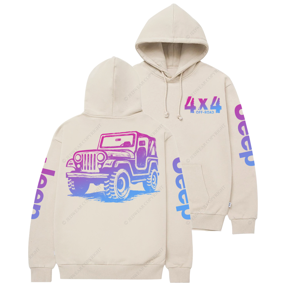 Off-Road 4x4 Wheeling Gradient Jp Casual Hoodie
