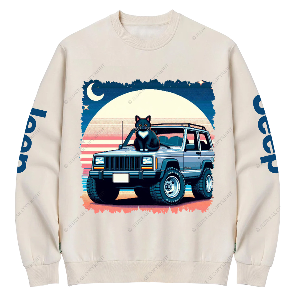 The Cat Sit On The Cherokee XJ Jp Casual Hoodie