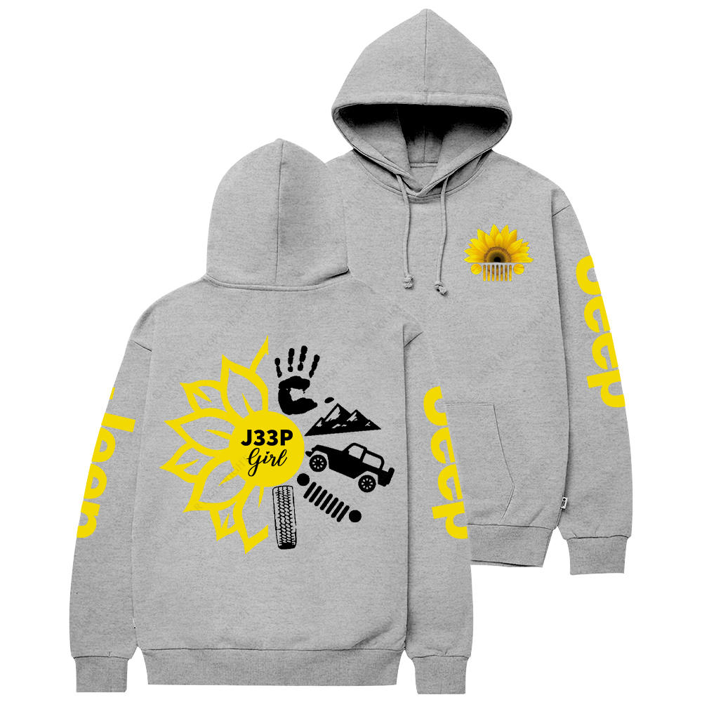 Sunflower Girl Tires Grill Jp Casual Hoodie