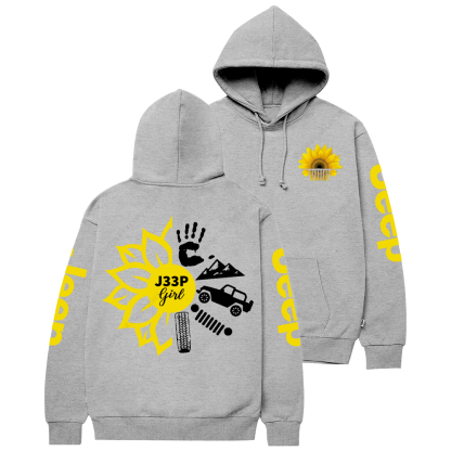 Sunflower Girl Tires Grill Jp Casual Hoodie