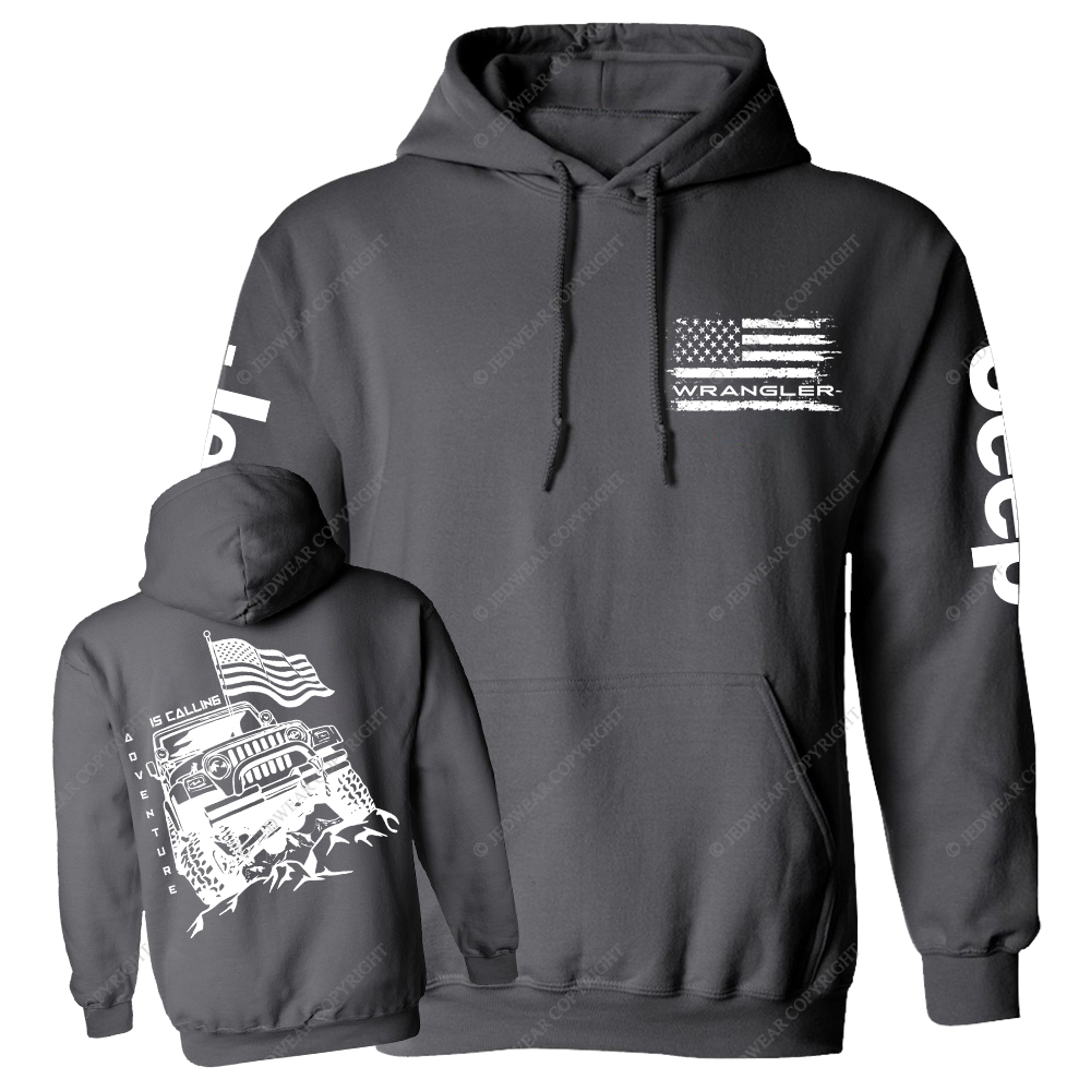 Adventure Is Calling Wrangler Offroad 4x4 Jp Casual Hoodie