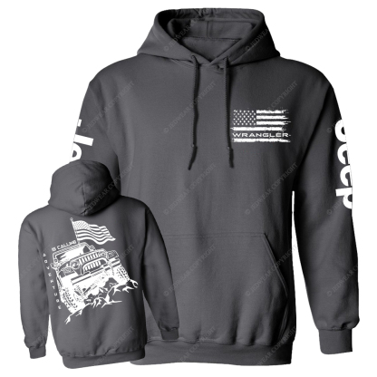 Adventure Is Calling Wrangler Offroad 4x4 Jp Casual Hoodie