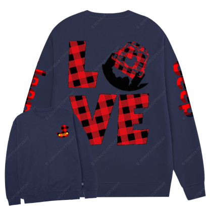 Christmas Black And Red Duck Love Car Jp Crew Neck Sweatshirt