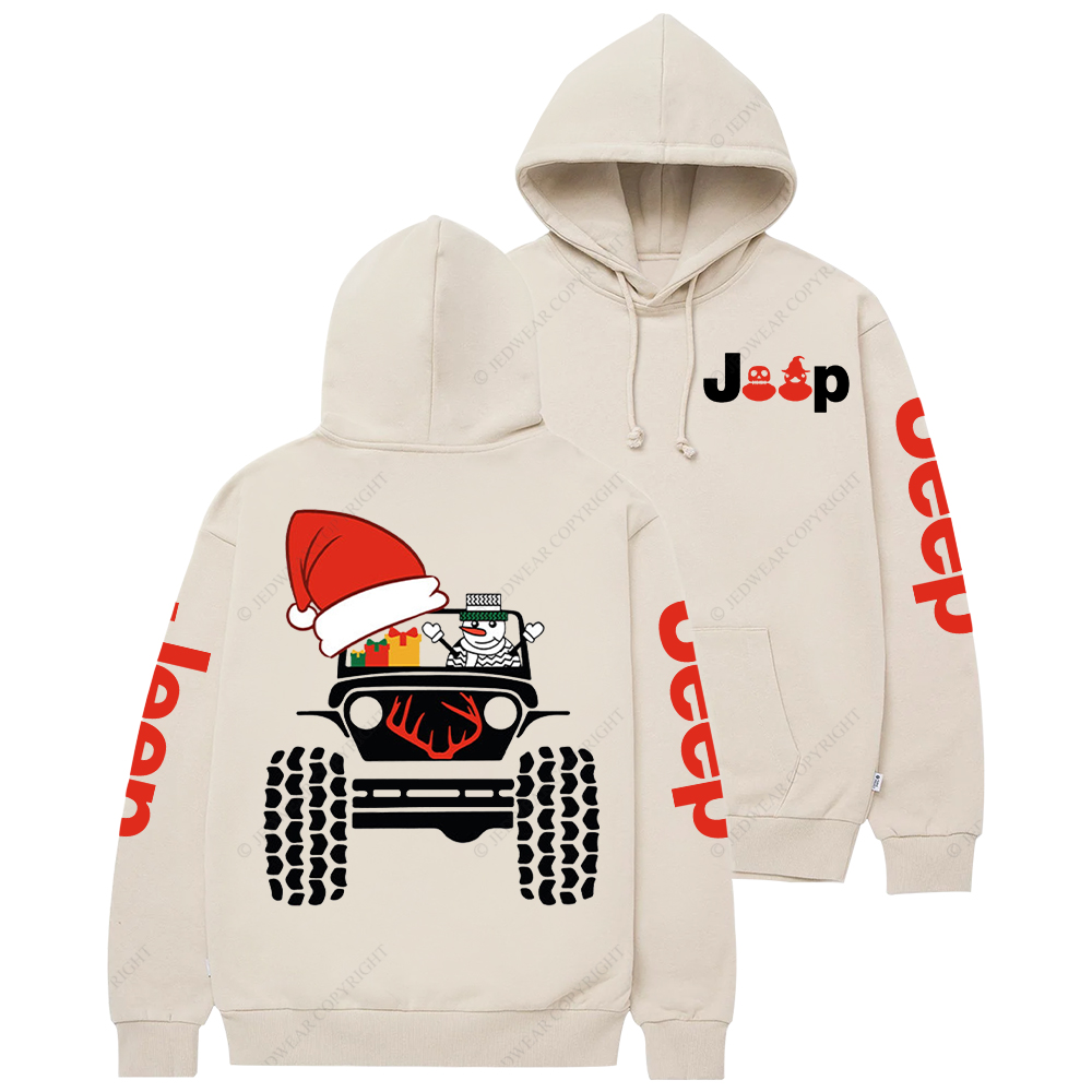 Merry Christmas 4x4 Snowman Reindeer Jp Casual Hoodie