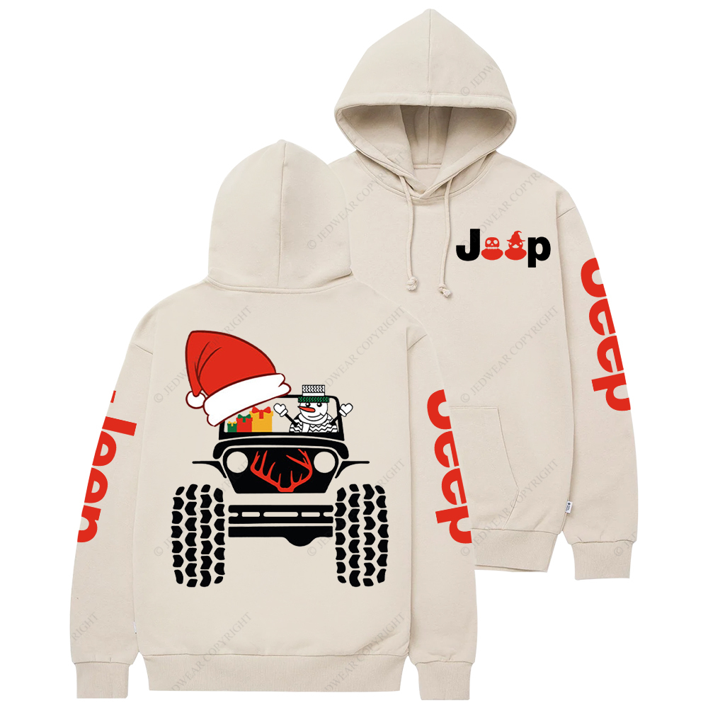 Merry Christmas 4x4 Snowman Reindeer Jp Casual Hoodie