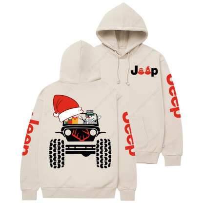 Merry Christmas 4x4 Snowman Reindeer Jp Casual Hoodie