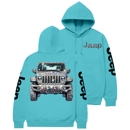 Bling Sparkle Rhinestone Car Glam Girl Jp Casual Hoodie