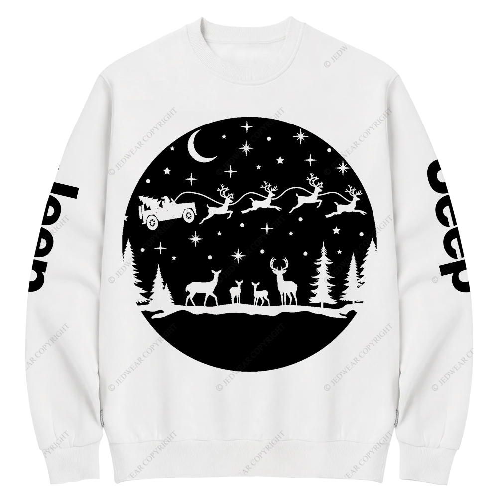 Santa Off Road Christmas 4x4 Jp Crew Neck Sweatshirt