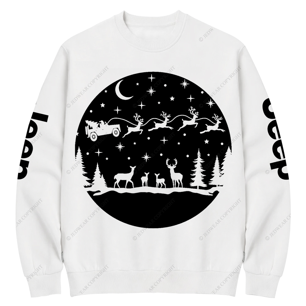 Santa Off Road Christmas 4x4 Jp Crew Neck Sweatshirt
