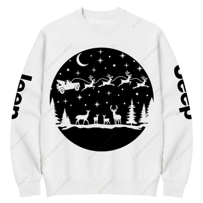 Santa Off Road Christmas 4x4 Jp Crew Neck Sweatshirt