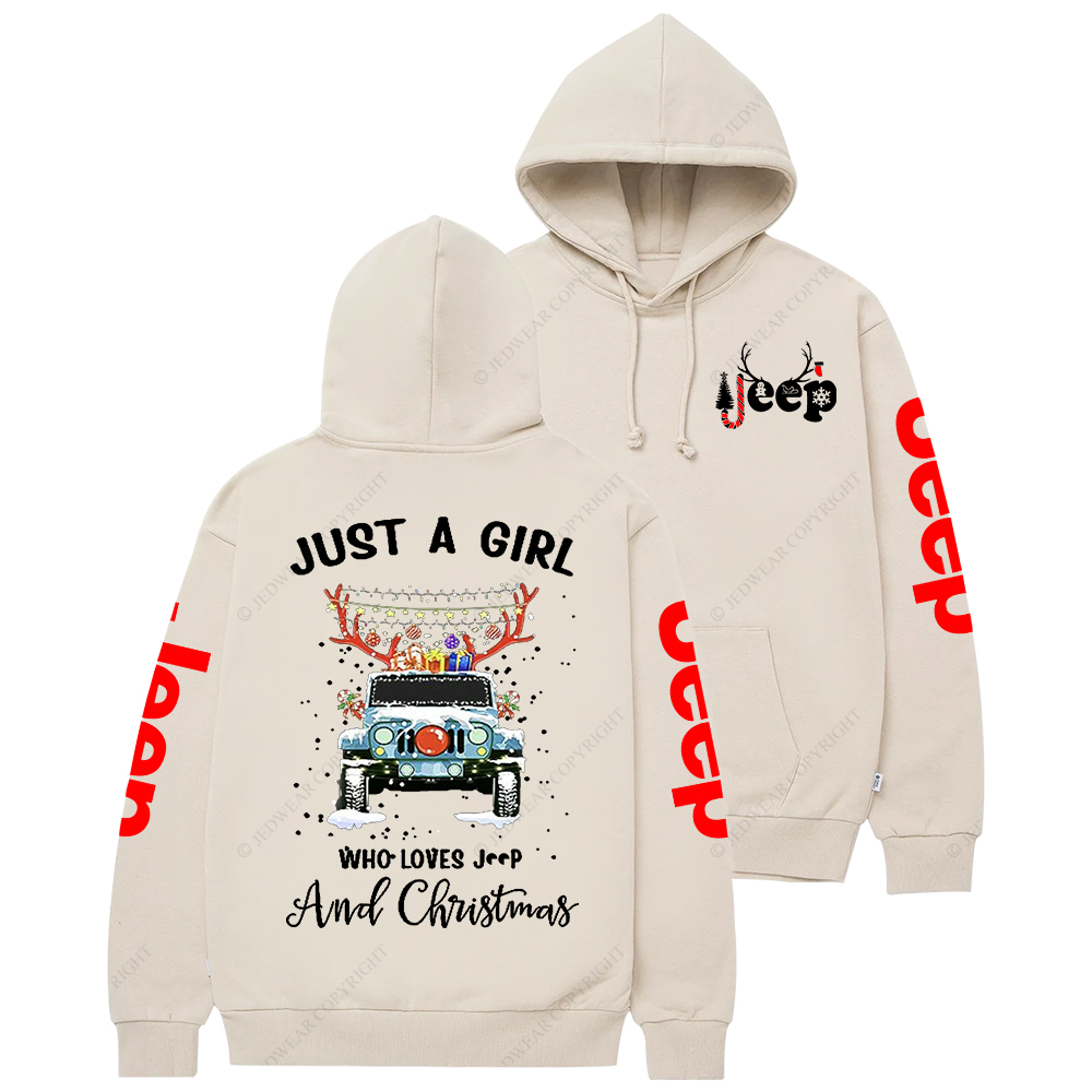 Just A Girl Who Loves Car And Christmas Jp Casual Hoodie