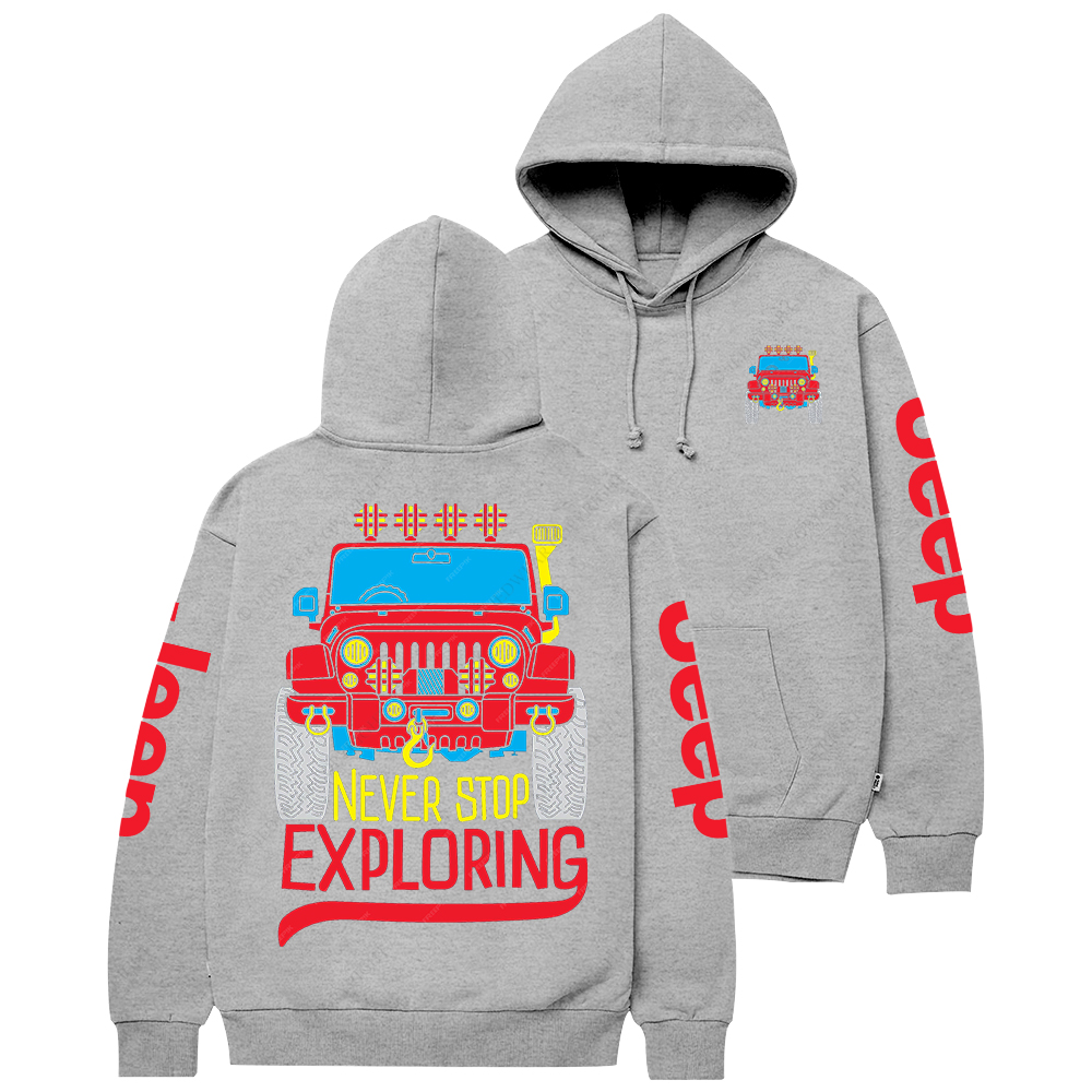 Never Stop Exploring Retro Style Jp Casual Hoodie