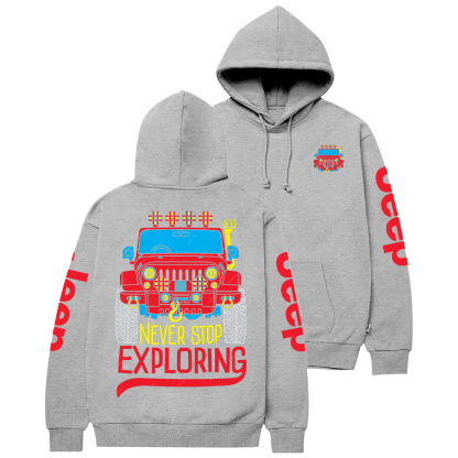 Never Stop Exploring Retro Style Jp Casual Hoodie