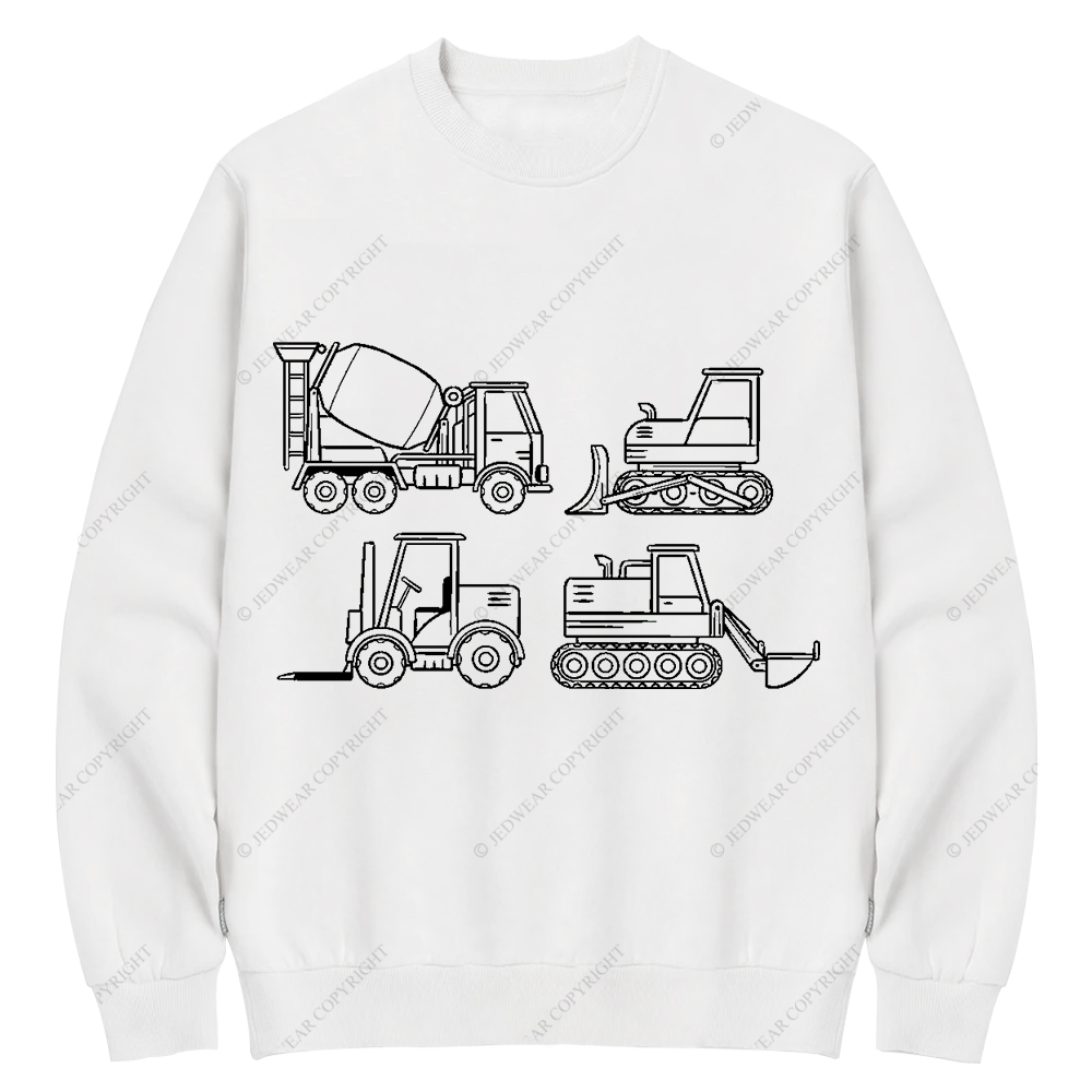 4 Construction Trucks Jp Crew Neck Sweatshirt