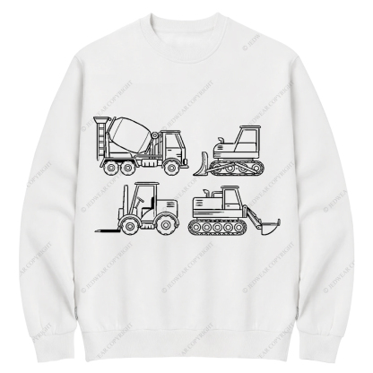 4 Construction Trucks Jp Crew Neck Sweatshirt