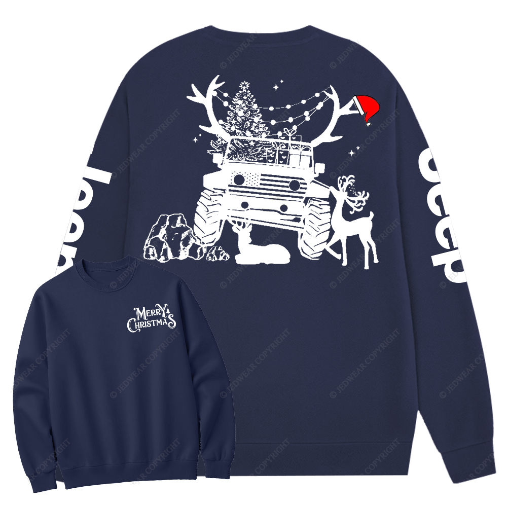 Christmas American Off Road 4x4 Car Jp Crew Neck Sweatshirt