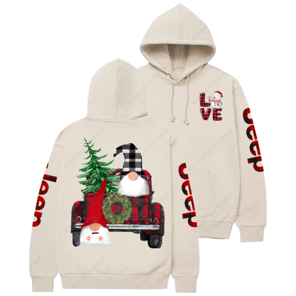 Merry Christmas Gnome Red And Black Plaid Jp Casual Hoodie