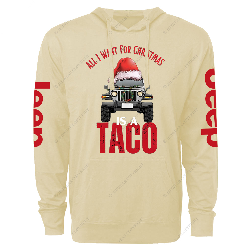 All I Want For Christmas Is A Taco Jp Oversized Lightweight Hoodie   