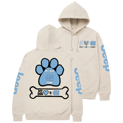North Carolina Tar Heels Paw Print Jp Casual Hoodie