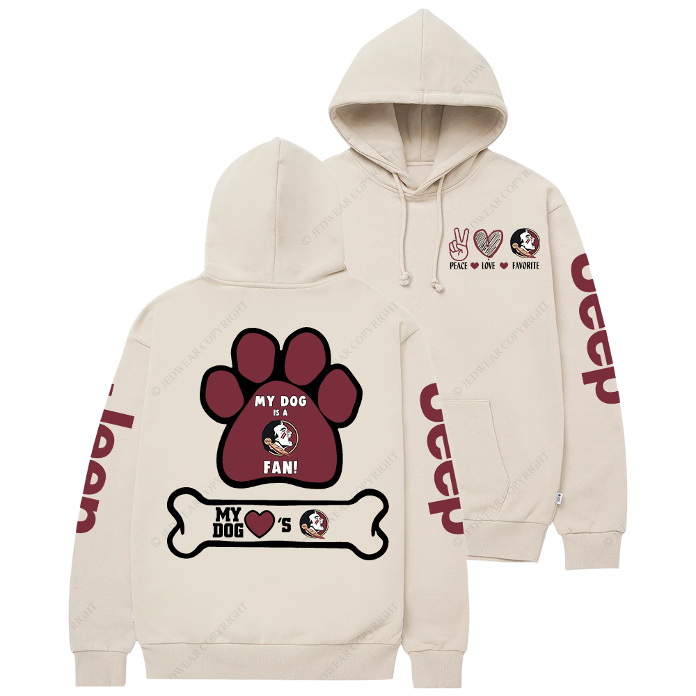 Florida State Seminoles Paw Print Jp Casual Hoodie