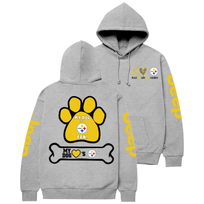 Pittsburgh Steelers Paw Print Jp Casual Hoodie