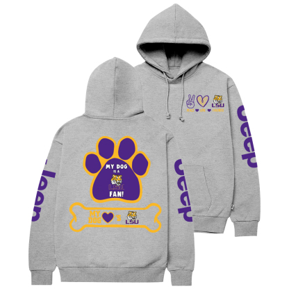 LSU Tigers Paw Print Jp Casual Hoodie