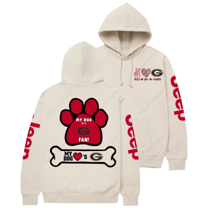 Georgia Bulldogs Paw Print Jp Casual Hoodie
