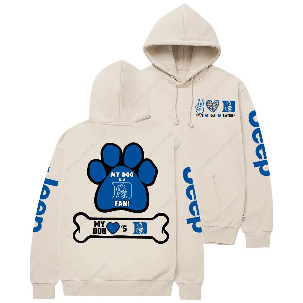 Duke Bluedevil Paw Print Jp Casual Hoodie