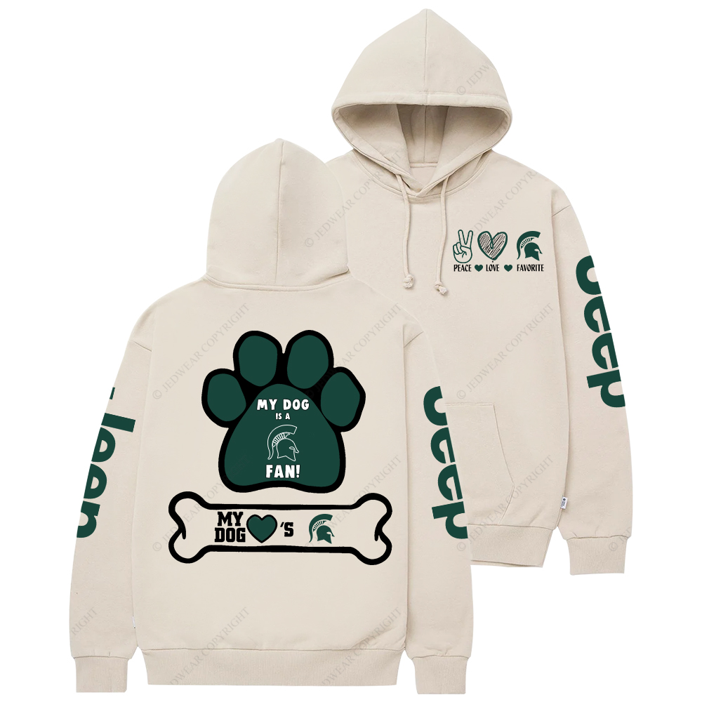 Michigan State Spartans Paw Print Jp Casual Hoodie