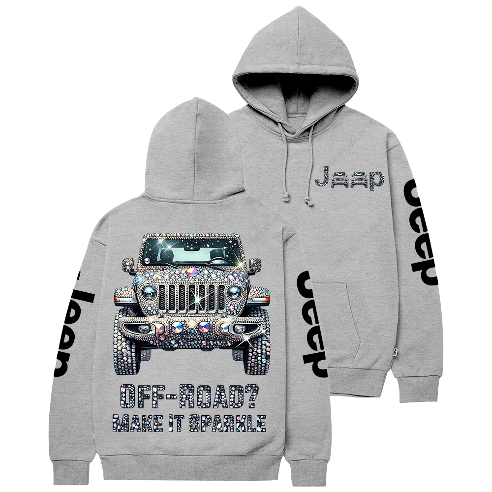 Bling Sparkle Rhinestone Car Glam Girl Jp Casual Hoodie