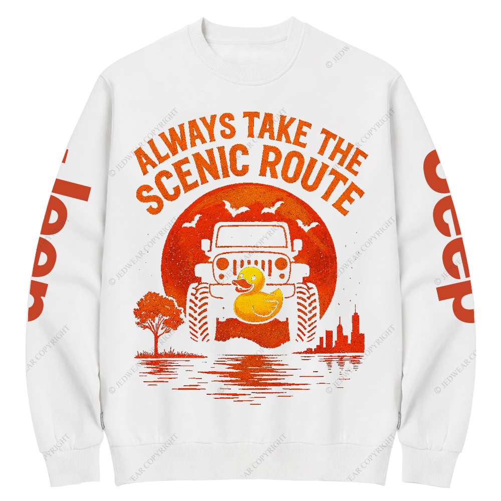 Duck Always Take The Scenic Route Jp Crew Neck Sweatshirt