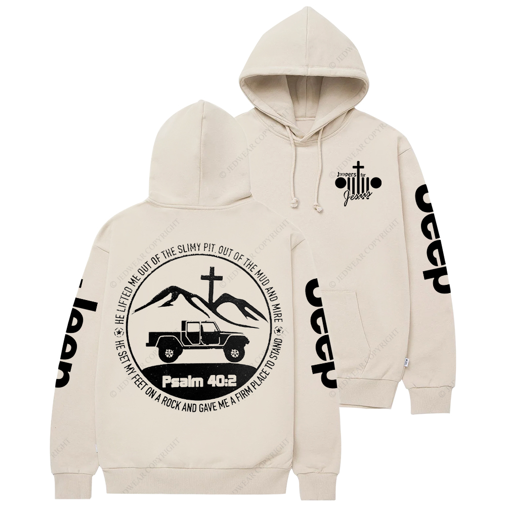 Religion Jesus The Lifted Me Out Of The Slimy Pit Psalm 40:2 Jp Casual Hoodie
