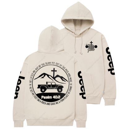 Religion Jesus The Lifted Me Out Of The Slimy Pit Psalm 40:2 Jp Casual Hoodie