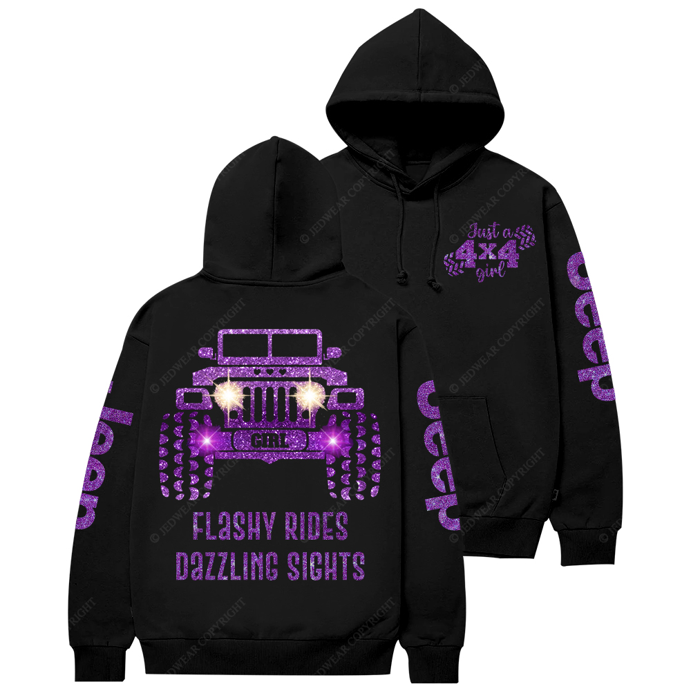 Purple Bling Car Flashy Rides Dazzling Sights Jp Casual Hoodie