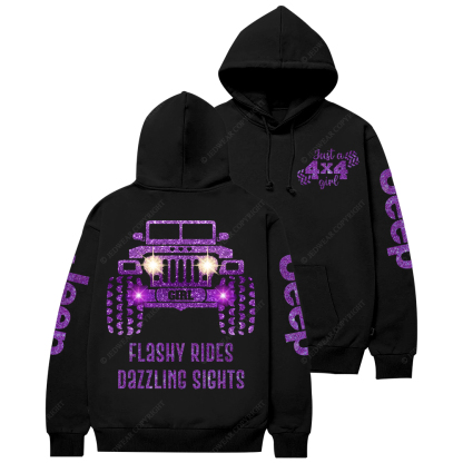 Purple Bling Car Flashy Rides Dazzling Sights Jp Casual Hoodie