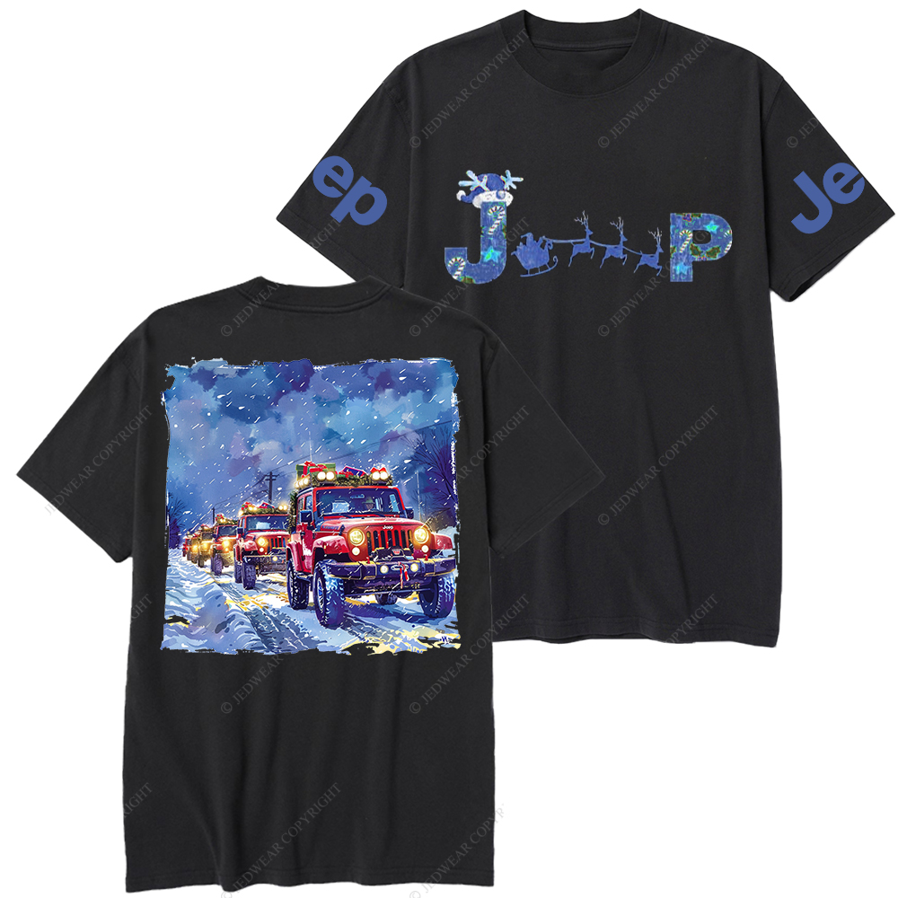 Blue Car Merry Christmas Jp T-Shirt