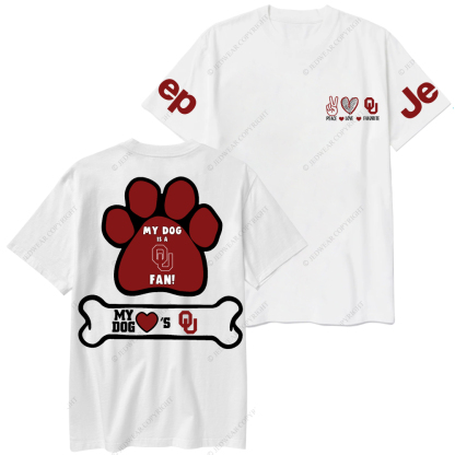 Oklahoma Sooners Paw Print Jp T-Shirt