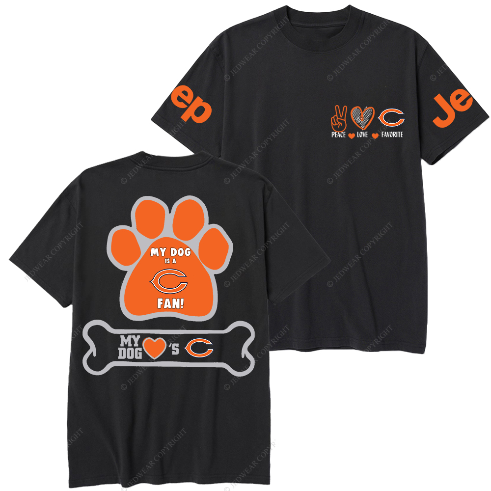 Chicago Bears Paw Print Jp T-Shirt
