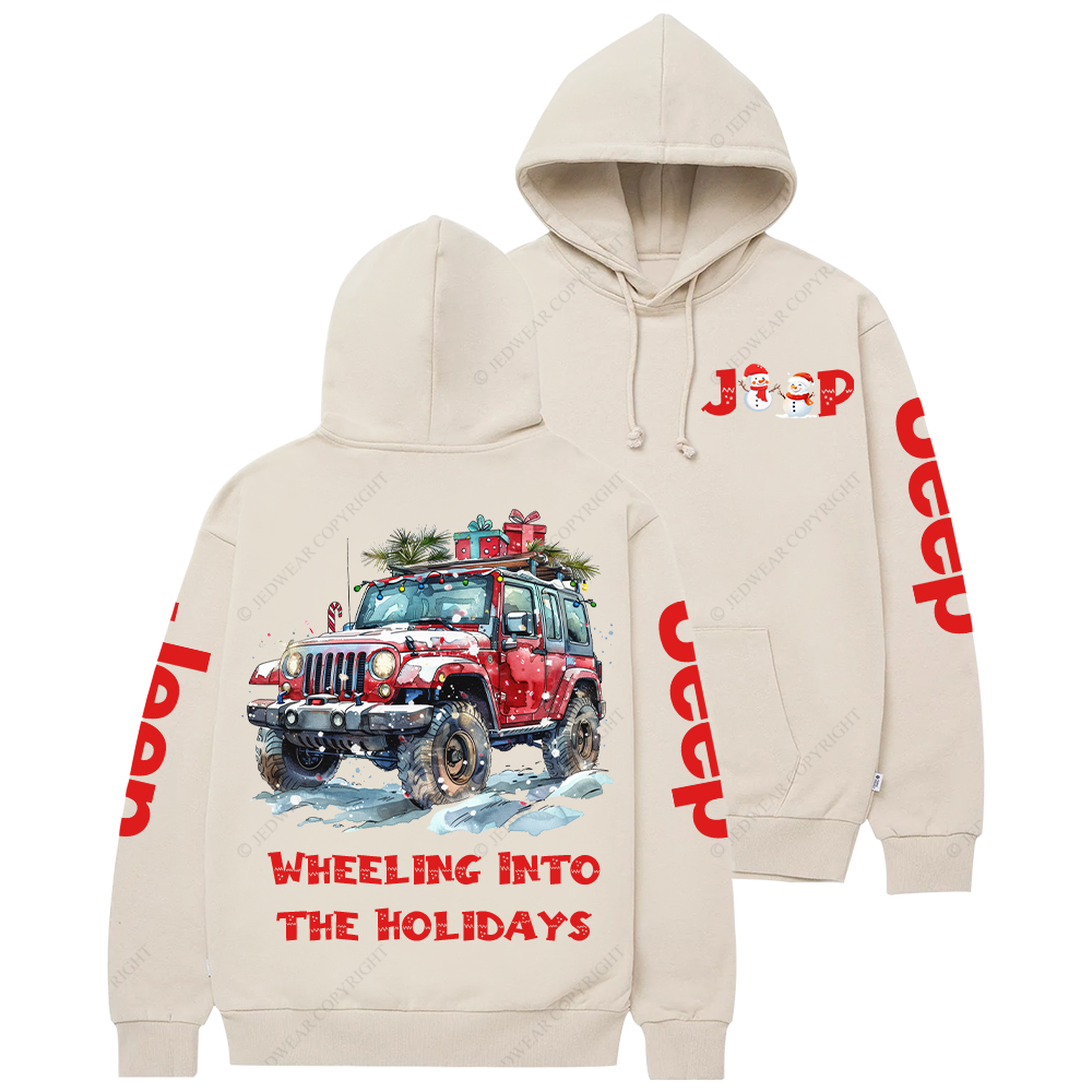 Christmas Wheeling Into The Holidays Jp Casual Hoodie
