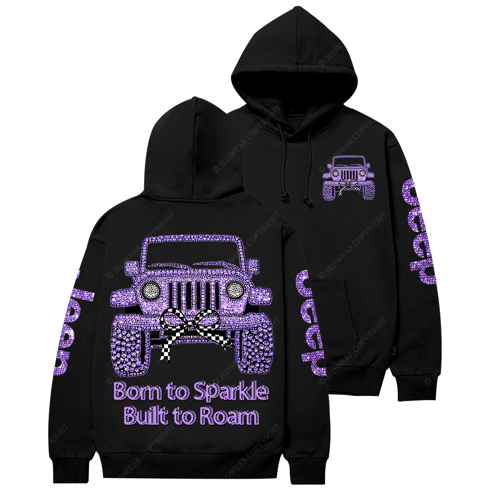 Girl Purple Car Bling Bling Jp Casual Hoodie