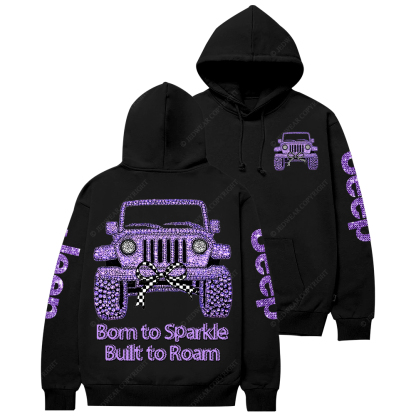 Girl Purple Car Bling Bling Jp Casual Hoodie