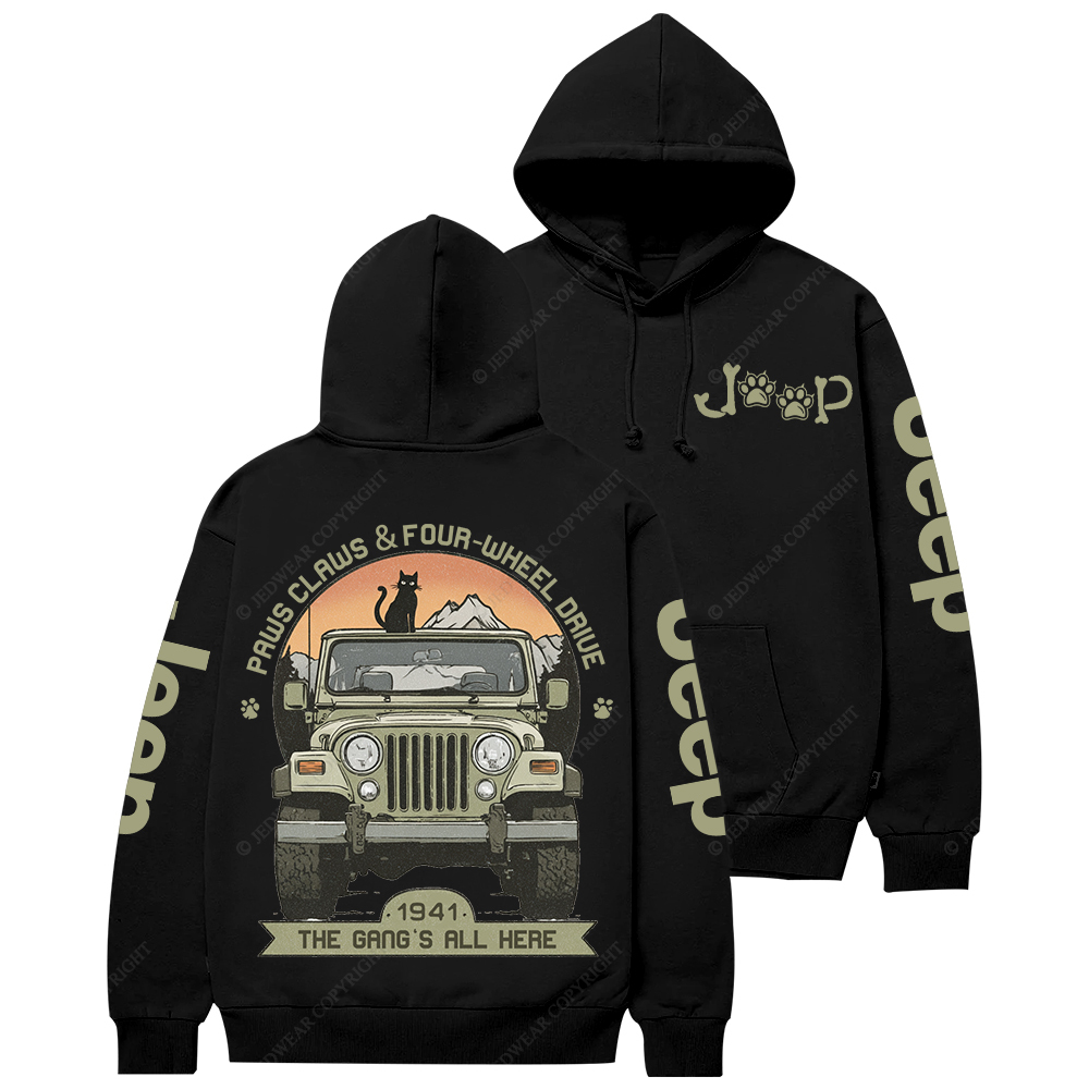 Paws Claws Four-Wheel Drive The  Gang‘s  All  Here Jp Casual Hoodie