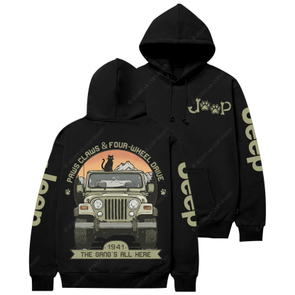 Paws Claws Four-Wheel Drive The  Gang‘s  All  Here Jp Casual Hoodie