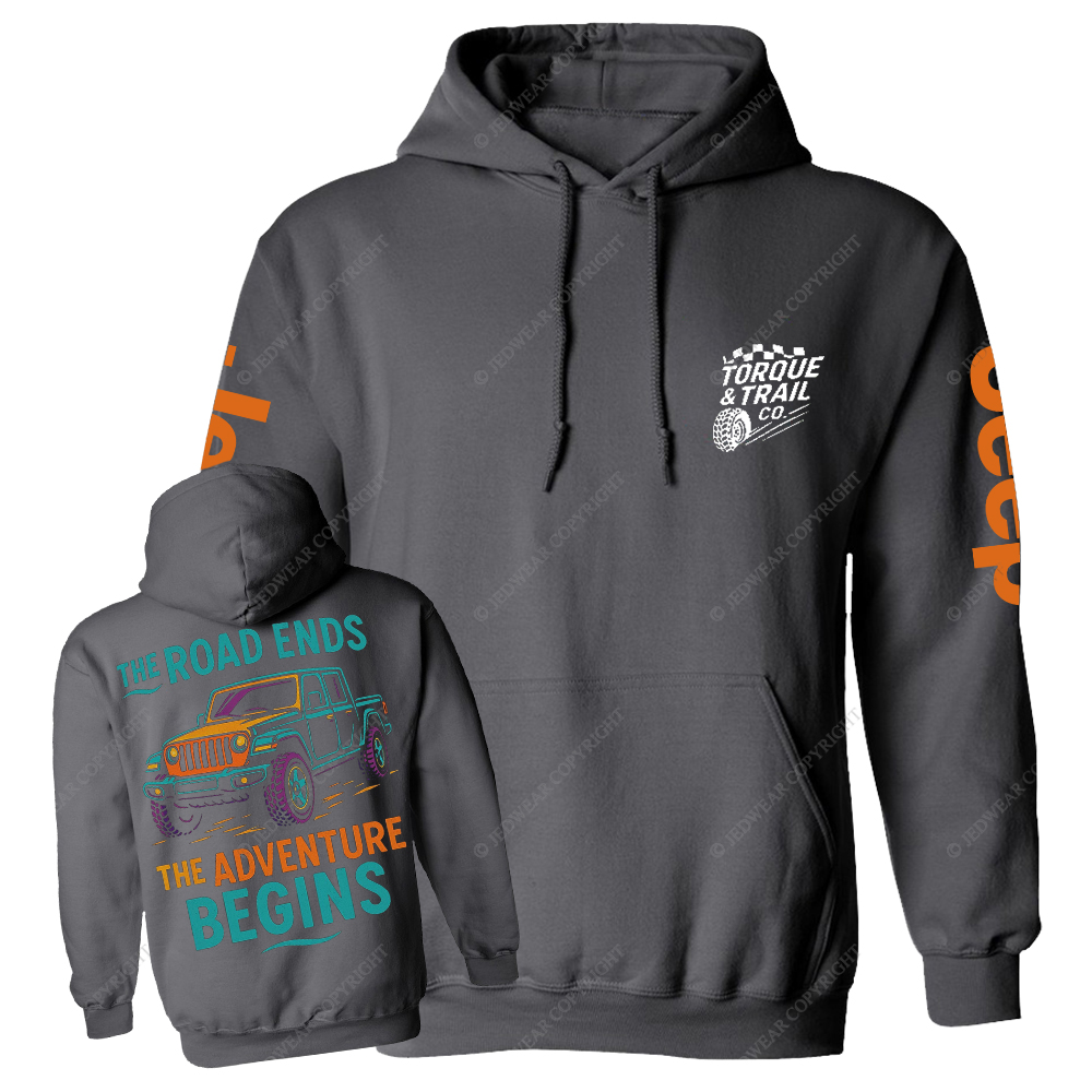 The Road Ends The Adventure Begins Gladiator Jp Casual Hoodie