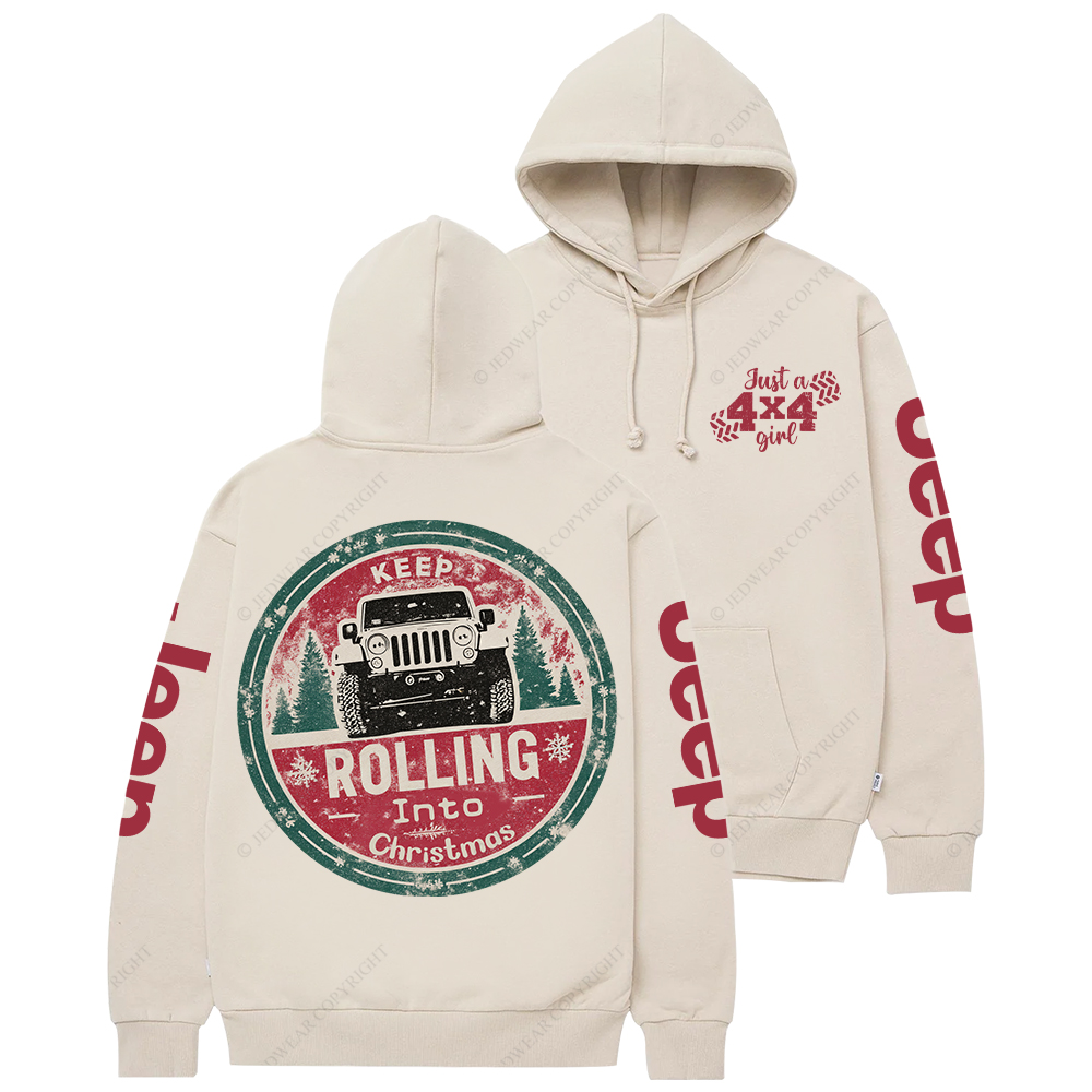 Keep Rolling Into Christmas Jp Casual Hoodie