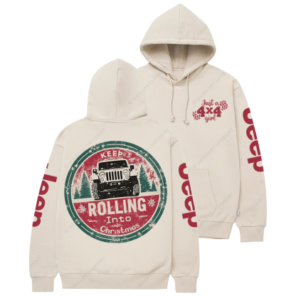 Keep Rolling Into Christmas Jp Casual Hoodie