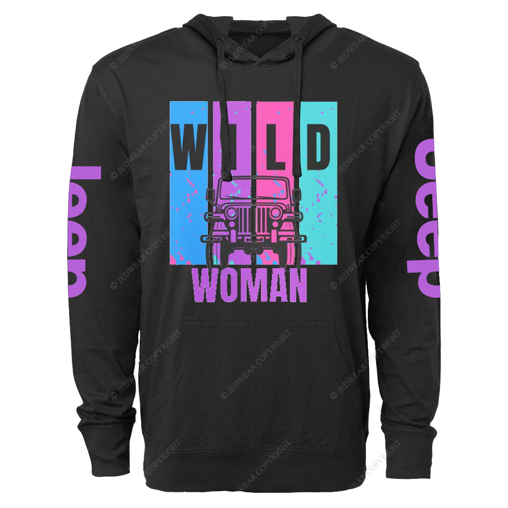 Wild Woman Adventure Colorful Jp Oversized Lightweight Hoodie   